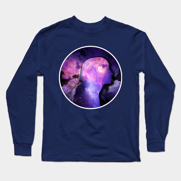 Lady Galaxy Long Sleeve T-Shirt by krikogo